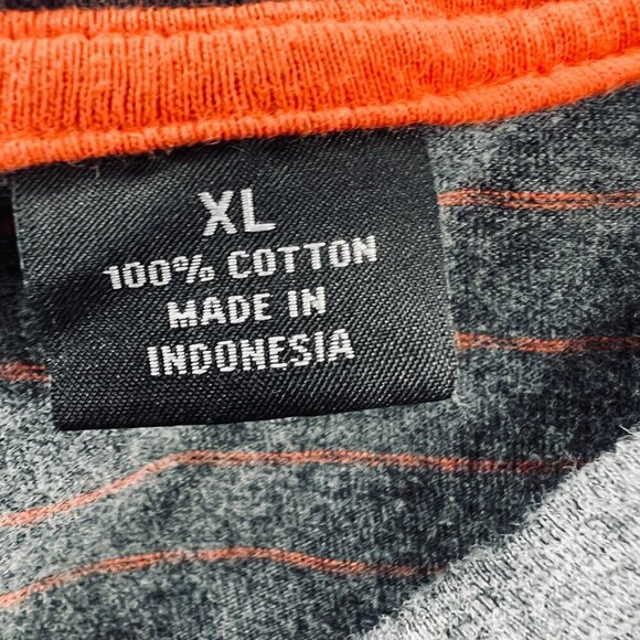 Claiborne Mens Shirt Extra Large Gray Striped 100% Cotton Pullover Short Sleeve - Picture 4 of 8